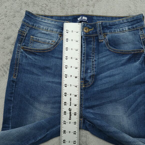 Wax Jeans Junior's Size 7/28 Blue High-Rise Skinny Denim 27" Inseam Distressed - Picture 9 of 16